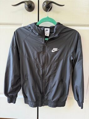 Nike Youth Black Windbreaker Jacket with Hood